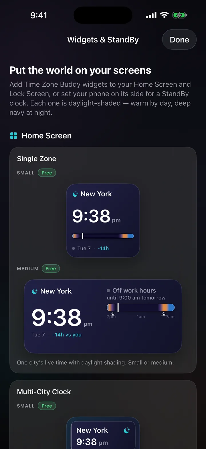 In-app Widgets and StandBy gallery