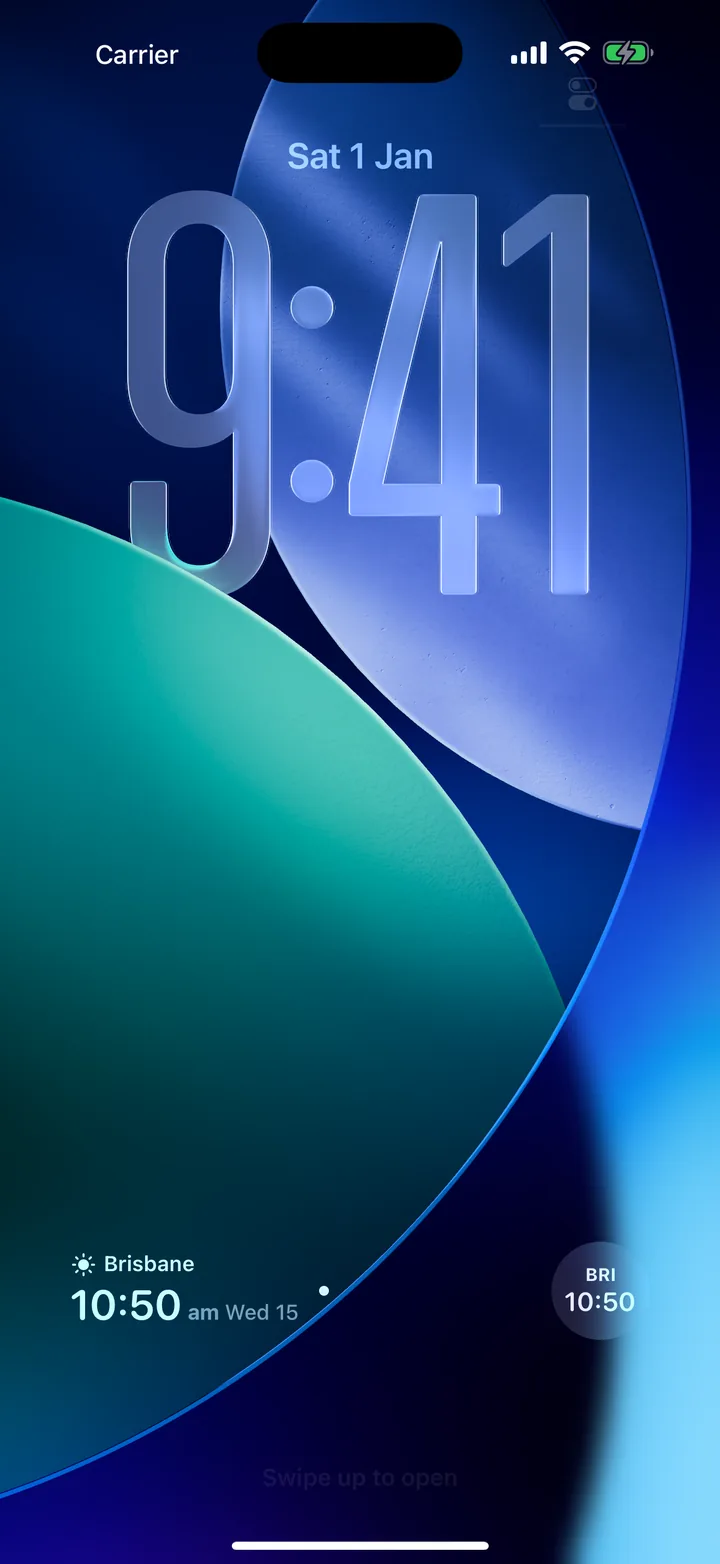 Lock Screen accessory clocks for another time zone